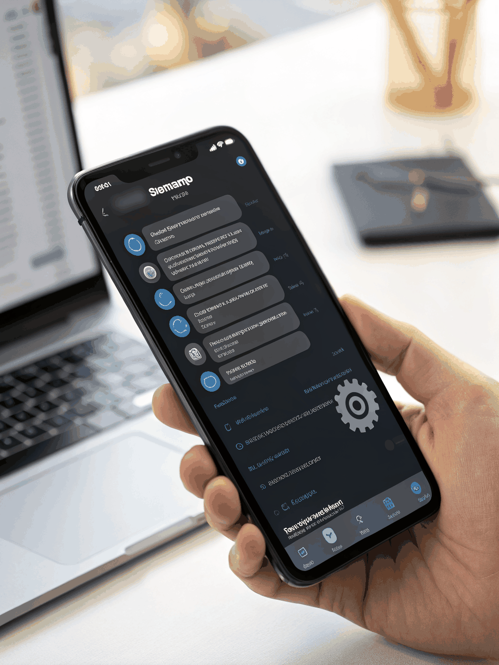 High-fidelity smartphone mockup showing automated WhatsApp business notifications from The Silent Operator